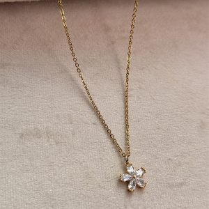 گردنبند استیل طرح شکوفه
