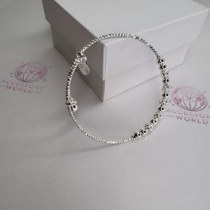 دستبند زنانه بنگل ابکاری نقره