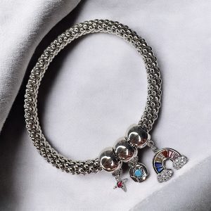 دستبند زنانه  پاندورا مدل رنگین کمان