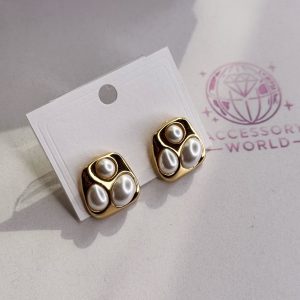 گوشواره زنانه صدف روکش طلا