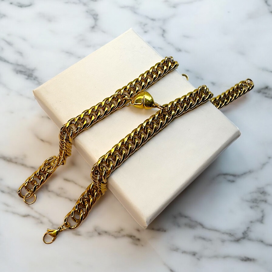 دستبند ست کاپلی دو عددی  استیل