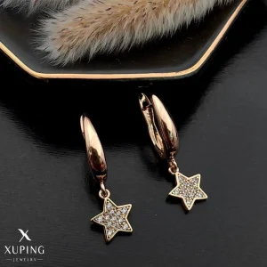 گوشواره ژوپینگ مدل ستاره نگین دار