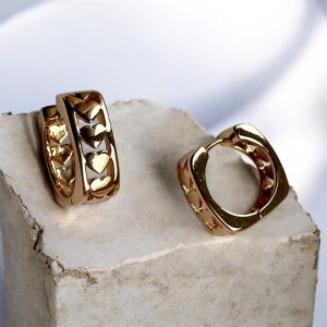گوشواره ژوپینگ مدل مربعی قلبی