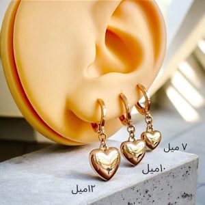 گوشواره ژوپینگ مدل قلبی در سایز مختلف
