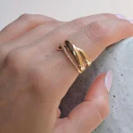 انگشتر ژوپینگ مدل نگین دار مشابه طلا کد 2278