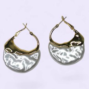 گوشواره حلقه ای مدل مروارید دفرمه
