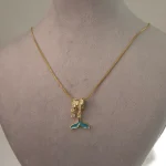 گردنبند دم وال استیل طلایی