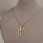 گردنبند استیل مدل برف طلایی